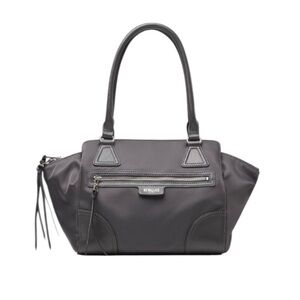 MZ WALLACE: Markham Gray Nylon Tote/Shoulder Handbag